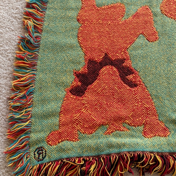 Vintage Grateful Dead Dancing Bears Jacquard Woven Blanket 48”x72” 100% Cotton - Picture 10 of 15